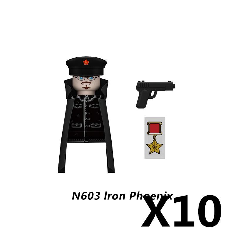 MOC Militär Sowjetischer US-Soldat Figur Baustein Kavallerie Pilot Westlicher Cowboy Detektiv Waffe Schwert Umhang Kinder Spielzeug Geschenk K148