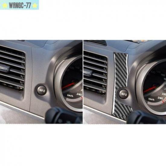 Carbon Fiber Information Button Cover Trim Decor For Mitsubishi Lancer 2008-2015