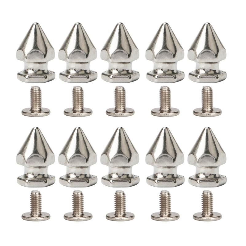 10Pcs Decorative Rivets Set Punk Style Nail Buckles Screw Mount Stud Rivets DIY Crafts PU Belt Shoes Clothing Spikes