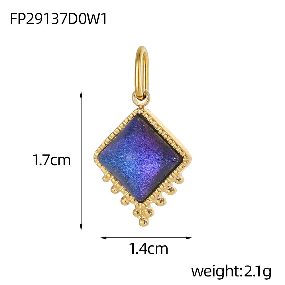 

CARLIDANA Stainless Steel Colorful Natural Stone Charm Square Shapes Gold Color Pendants Jewelry Making DIY Necklace Accessories