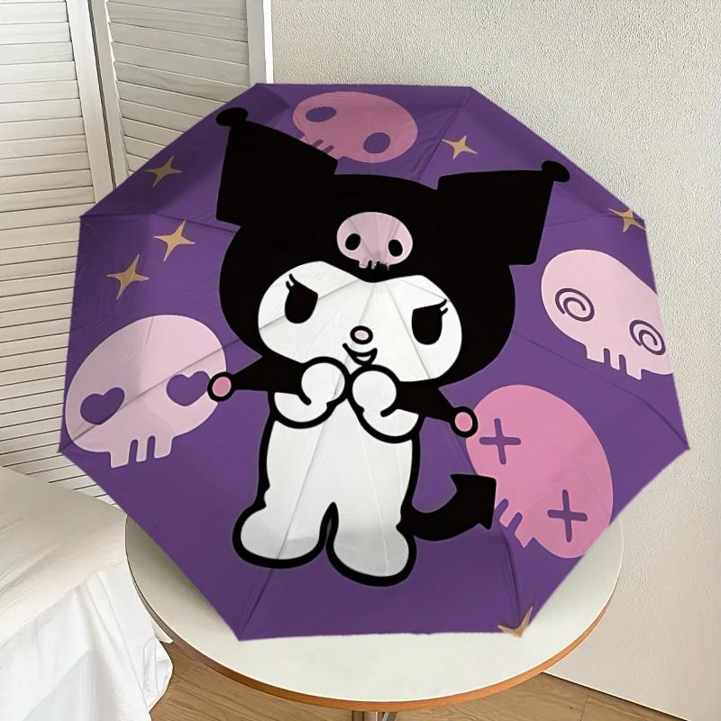 1PC Kuromi Skulls Umbrella-8-Rib Reinforced, Automatic Open, Lightweight & Durable, Cute Fashion Accessory for Outdoor-P2704