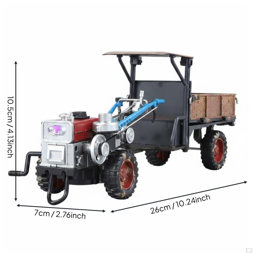 1:24 Scale Walking Tractor Model Distressed Finish Vintage TwoWheel Copy Alloy Construction