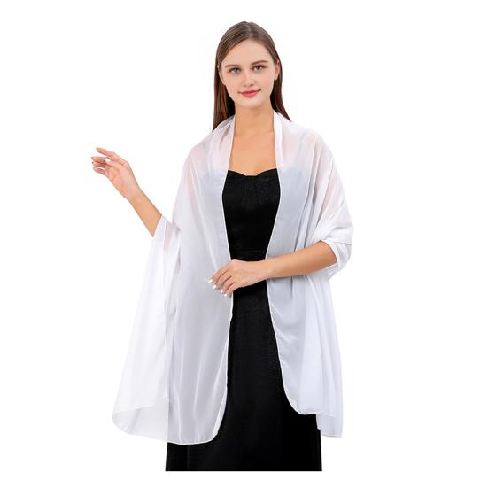Atmungsaktiver Chiffon-Schal für Damen Damen-Schals und -Tücher Abendkleid, Uni-Schal, Weicher Schal Formelle Anlässe Eleganter Brautschal,