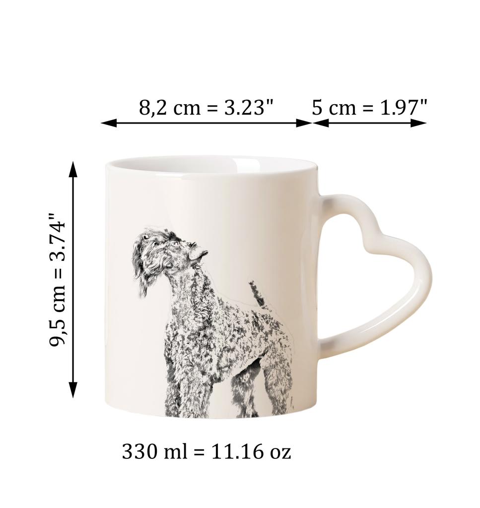 Kerry Blue Terrier, Irish Blue Terrier - cup with a dog, adorable cup with a heart-shaped handle, universal gift from the Art-Dog brand