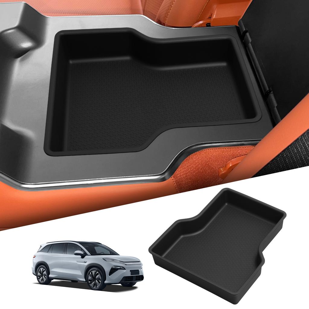 Smabee for BYD Tang L/Atto 8/Sealion 8 2025 2026 Second Row Armrest Storage Mat Anti Slip Pad Car Accessories Silicone Black