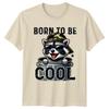 Born To Be Cool Raccoon In Trash Can Animal Pun Graphic TShirt