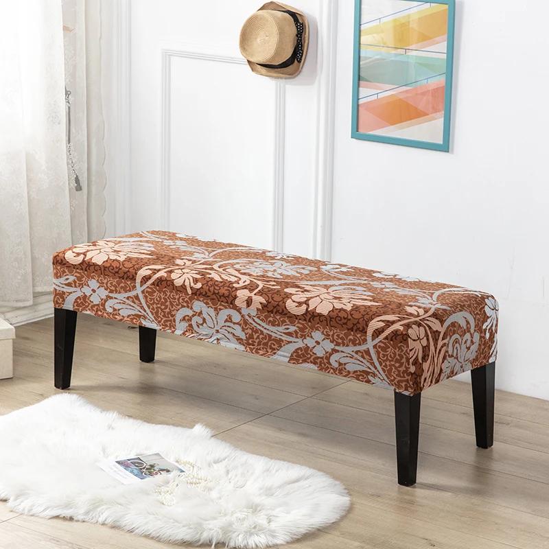 

Эластичный длинный чехол для скамейки, чехол для стула с принтом для гостиной, спальни, моющийся чехол для сиденья, съемный пылезащитный чехол для домашнего декора
