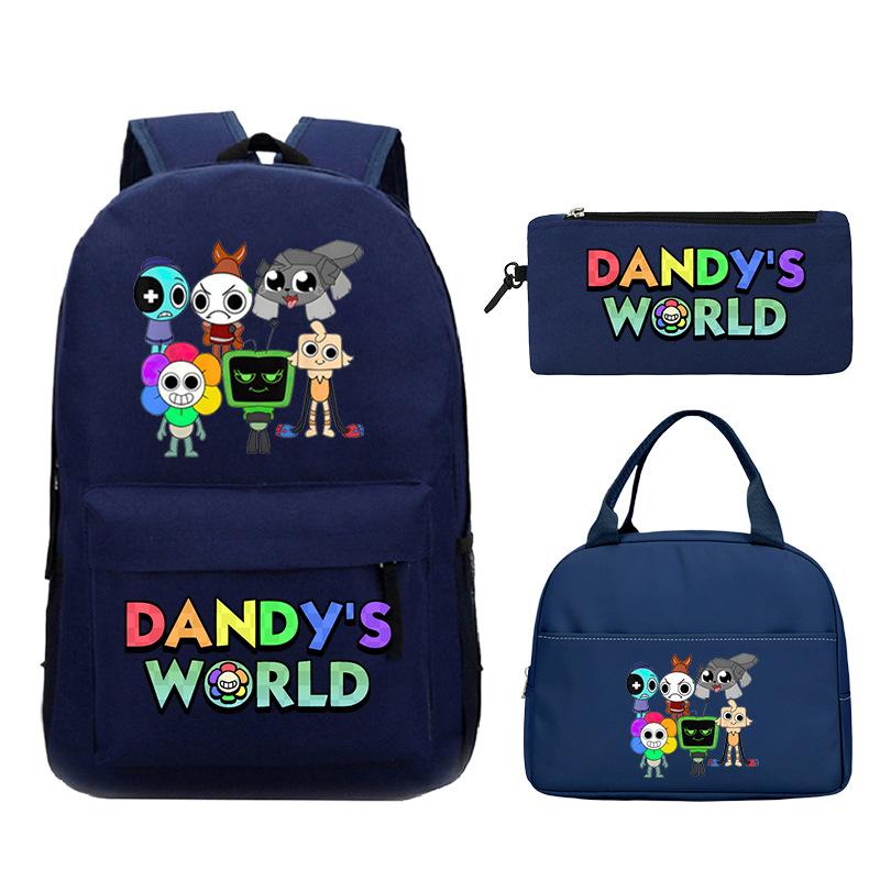 New Dandy's World Game Merchandise Cartoon Printing Student Schoolbag Foreign Trade Pencil Bag Meal Bag Set