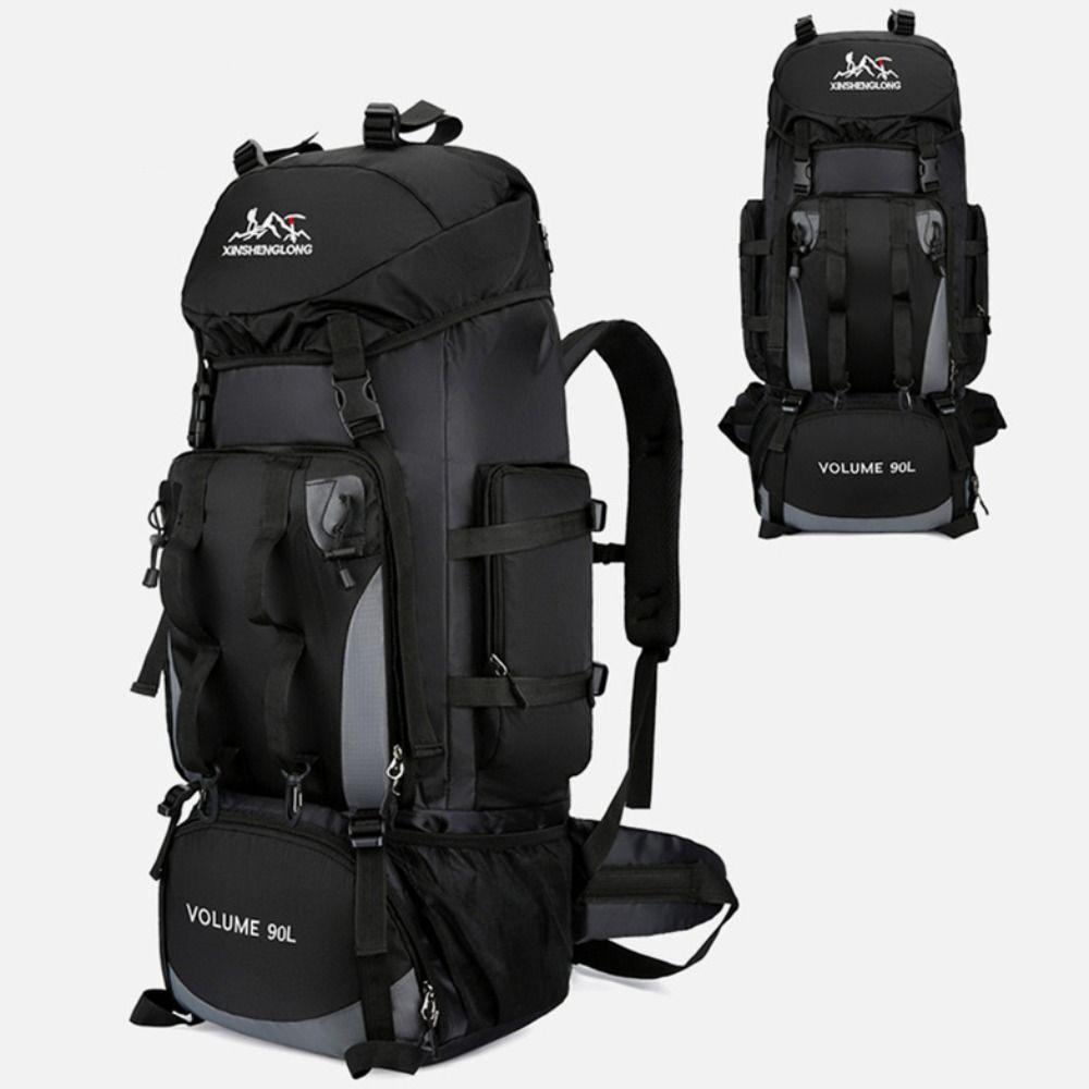 90L Large Capacity Oxford Cloth Backpack Water Repellent Double-Shoulder Bag Mountaineering Hiking