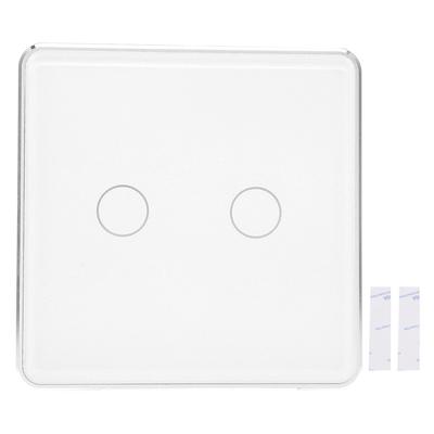 2-Gang Smart Wand Lichtschalter Touch Wireless Remote MultiControl Association gehärtetem Glas Panel