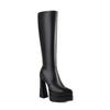 Women's high boots autumn and winter new pointed thick heel super high heel double waterproof table but knee boots side zipper women