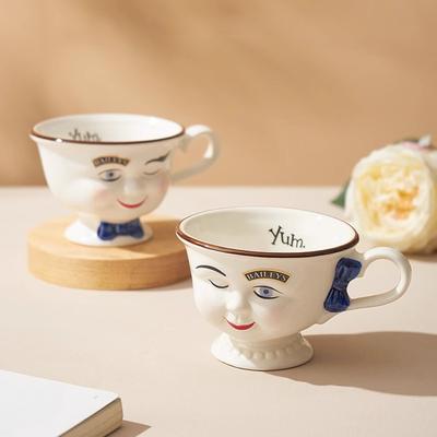 Cartoon Einfache Keramik Paar Kaffeetasse, Frühstück Milch Saft Tasse Zuhause Büro Nachmittagstee Tasse Becher Weihnachten, Geburtstagsgeschenk