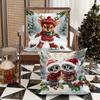 Christmas Pillowcases: Adorable Animal Skaters for Festive Home Decor sofas, bedroom pillow covers, holiday gifts