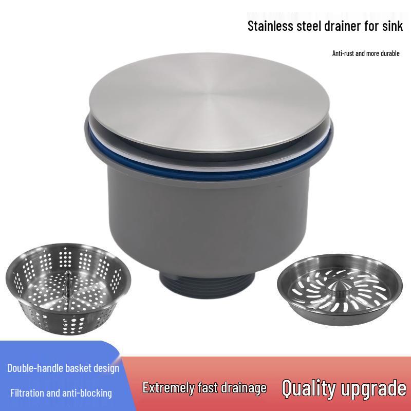 Stainless Steel Kitchen Sink with Drainer and Basket Strainer Accessories