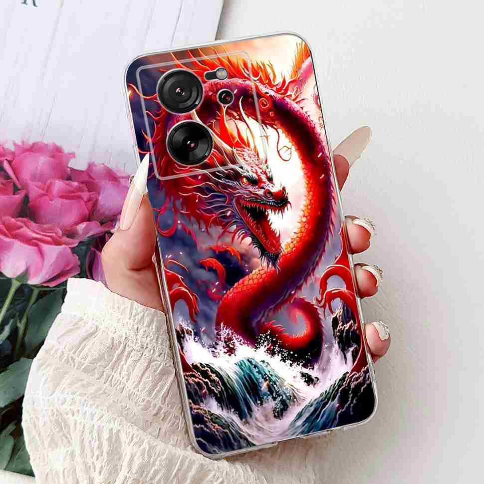 For Xiaomi Mi 13T 5G 6.67" Case Cartoon Bear Soft Silicone TPU Cover For Xiaomi Mi13T 5G 2306EPN60G 6.67" Colorful Flowers Shell