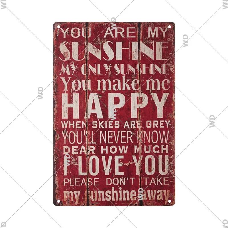 Retro Life Love Family Sentence Slogan Metal Tin Sign Vintage Metal Plaque Metal Wall Poster For Home Shop CoffeeWall Decor