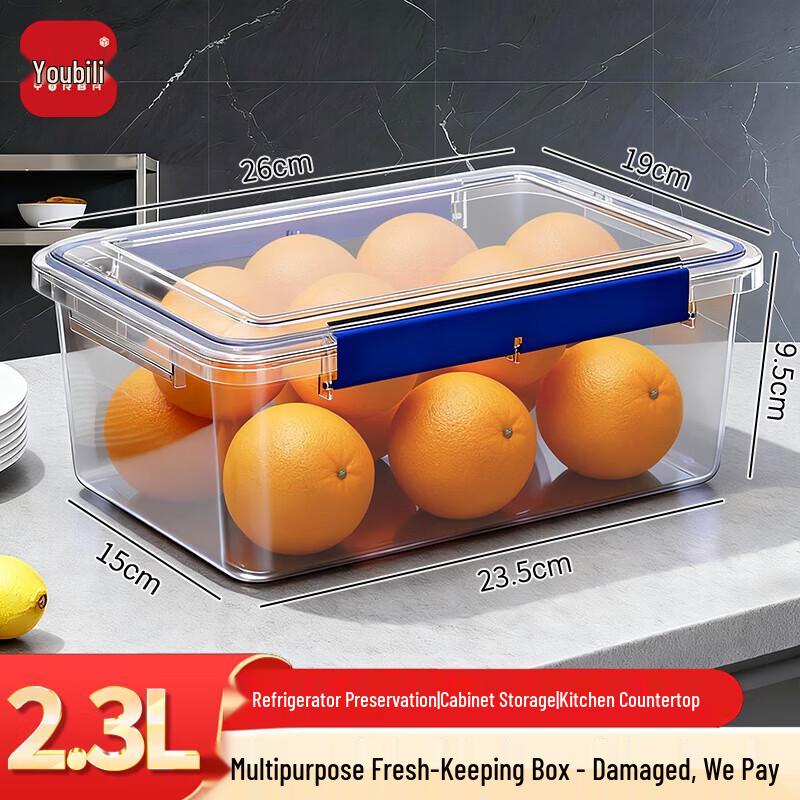 Youbili 2.3L Transparent Plastic Food Storage Container