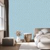 Checkerboard wallpaper turquoise and white, fine detail 50x1000
