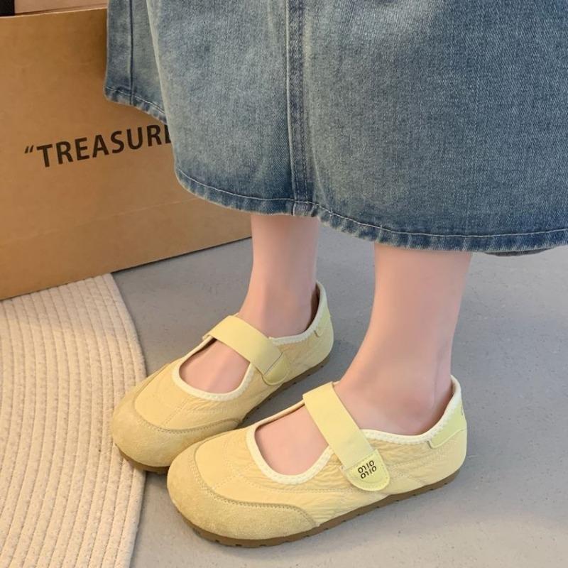 Candy Color Round Head Velcro Ballet Shoes Autumn Flat Casual Single Shoes Student Fashion Mary Jane Shoes