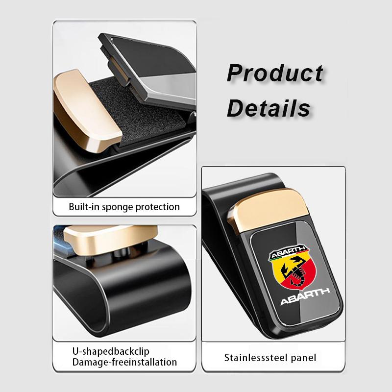 Car Sun Visor Glasses Holder Card Ticket Stainless Storage Clip For Abarth FIAT 500 FR Stilo Doblo Tipo Lancia Musa Grande
