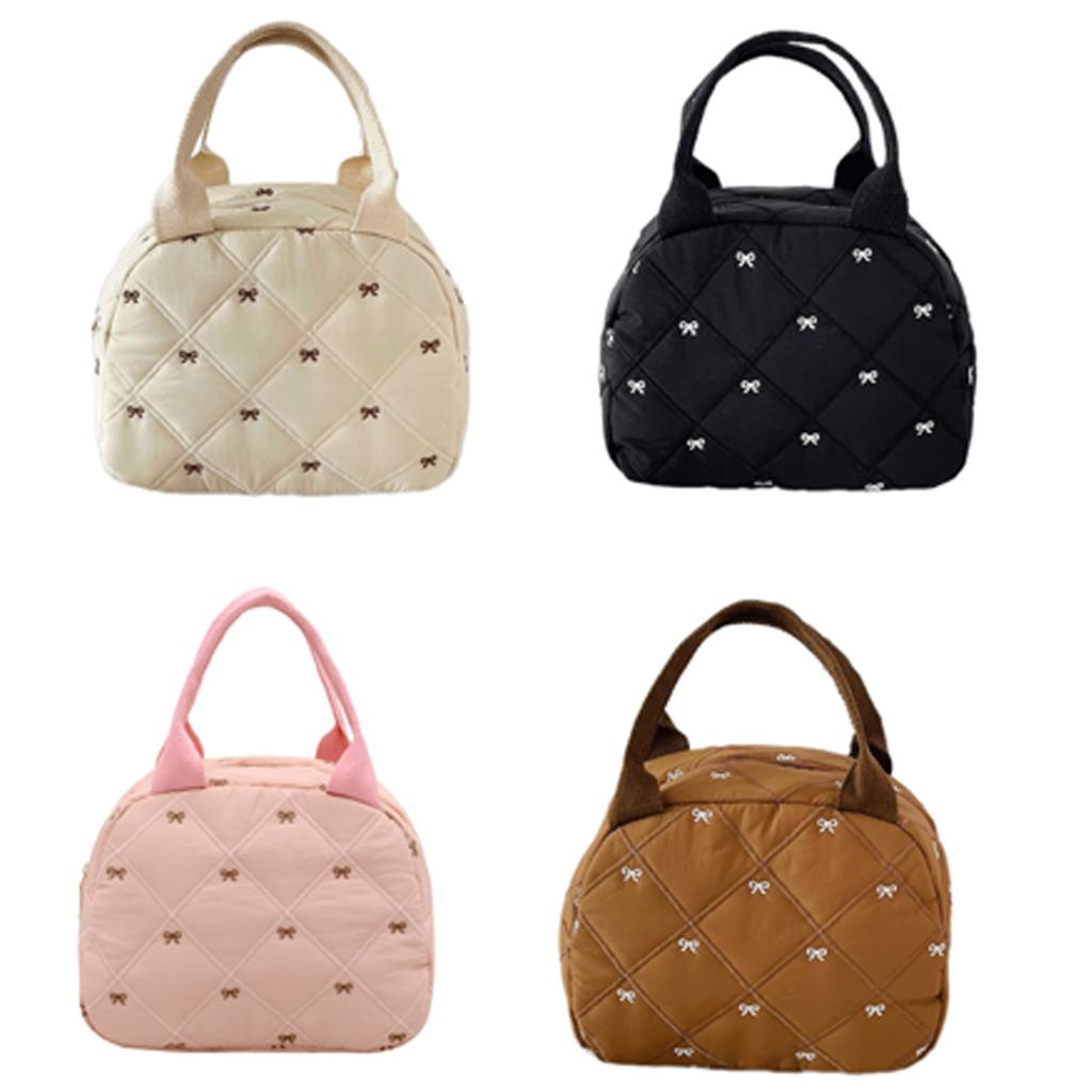 Lovely Bows Makeup Bag Large Capacity Cosmetic Bag Wash Bag Handheld Travel Toiletry Bag Makeup Storage Bag