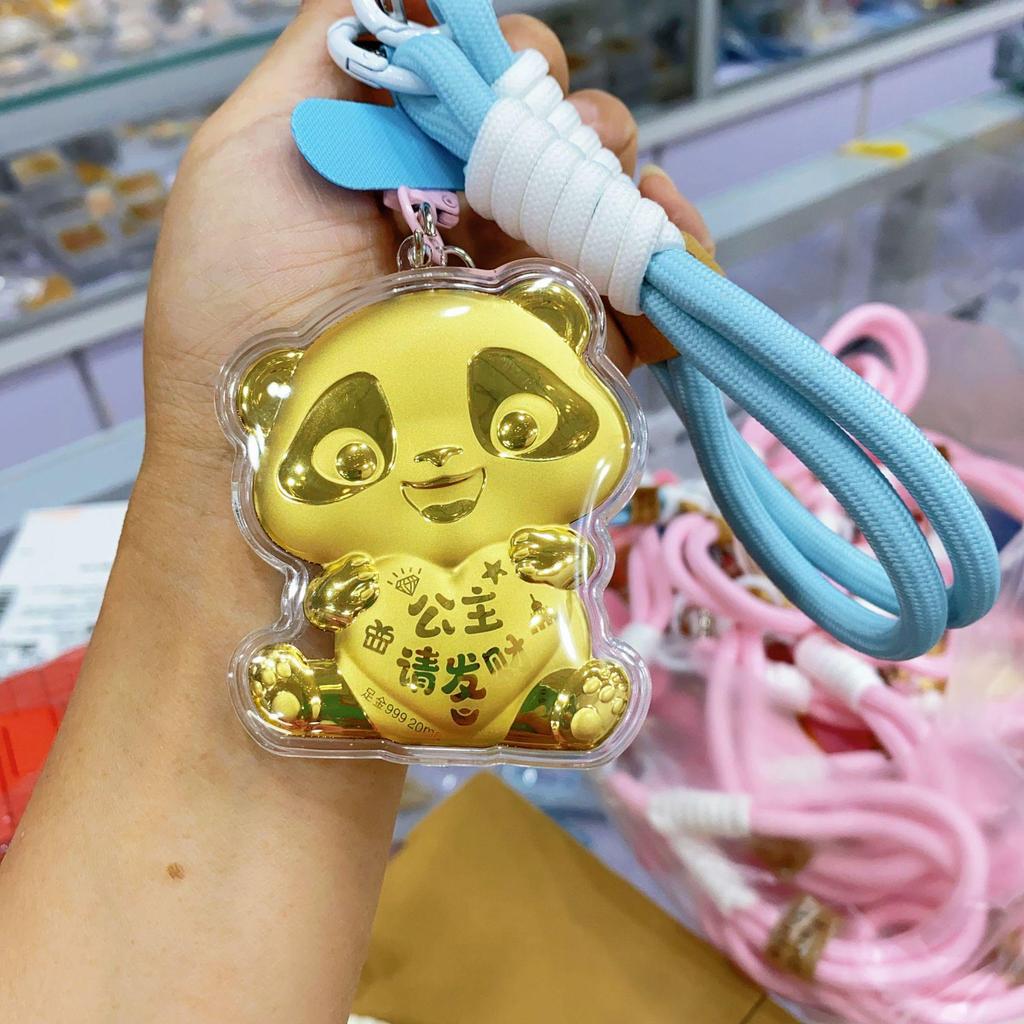 Doraemon Gold Pendant Keychain with 999 Pure Gold Charm