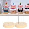 24 Pcs Action Figure Stand Crochet Dolls Stand Double-Needle Support Wood Display Stand for Display