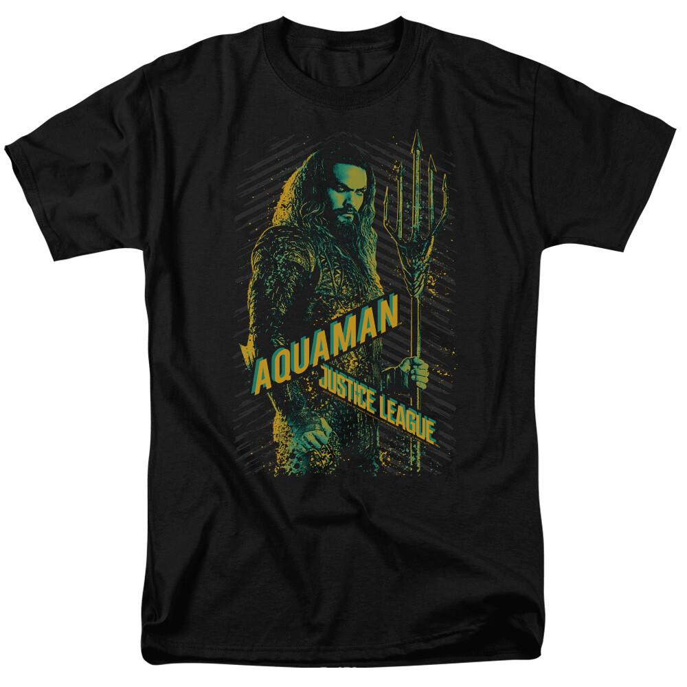 Justice League Aquaman T Shirt Licensed Comic Book Movie Tee Classic New Black XL