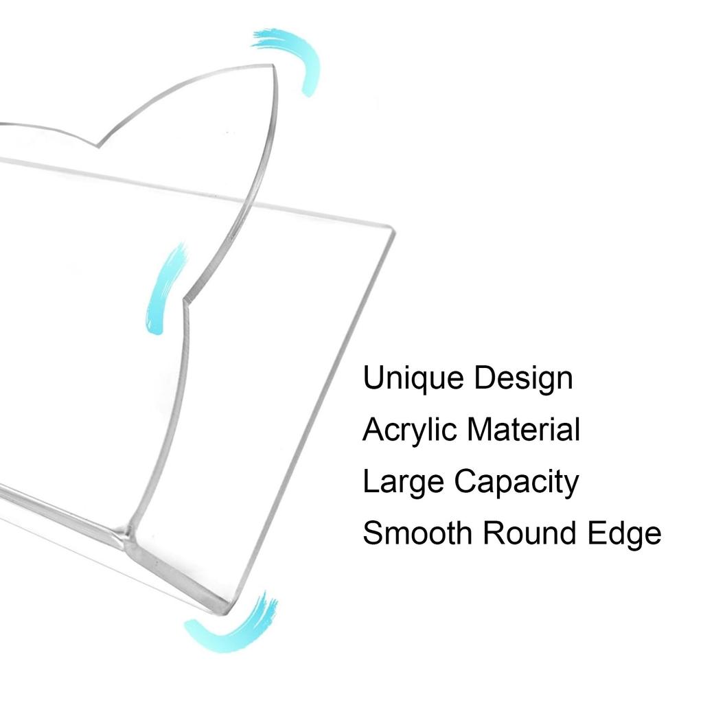 Acrylic Mail Holder Clear Mail Organizer Countertop Letter Envelope Holder for Desk Mail Sorter Letter Stand for Home Office School Cat Shape