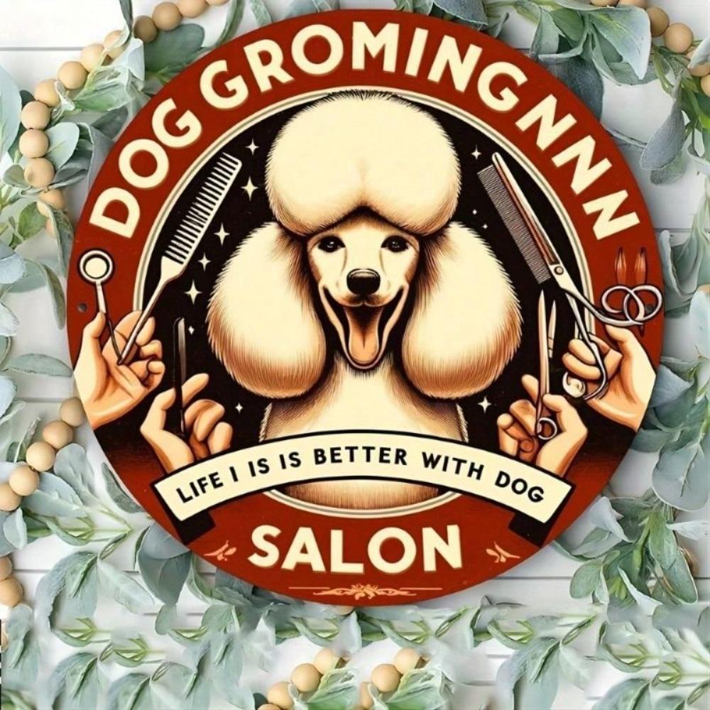 Vintage Metal Dog Sign Home Garden Decor