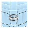 New COACH Georgie Sheepskin Saddle Bag, Shoulder Bag, Crossbody Bag Trumpets Women's Light Blue C2803-SVQVE
