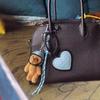 Ciondolo a forma di orso con elmetto carino, fai da te, portachiavi per auto, decorazione con corda intrecciata, appeso, portachiavi per cellulare, borsa, accessori