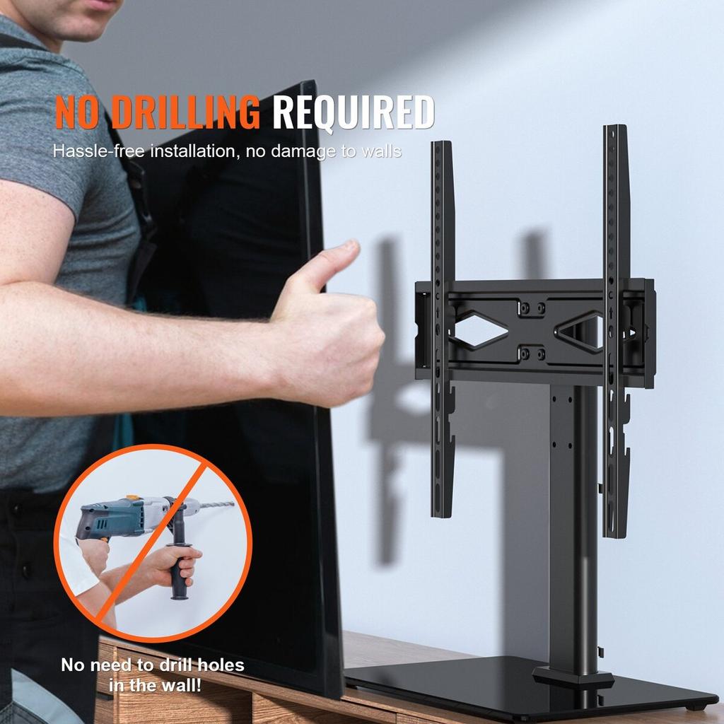TV Stand Mount Swivel Universal TV Stand for 32"-55" TVs Adjustable Height