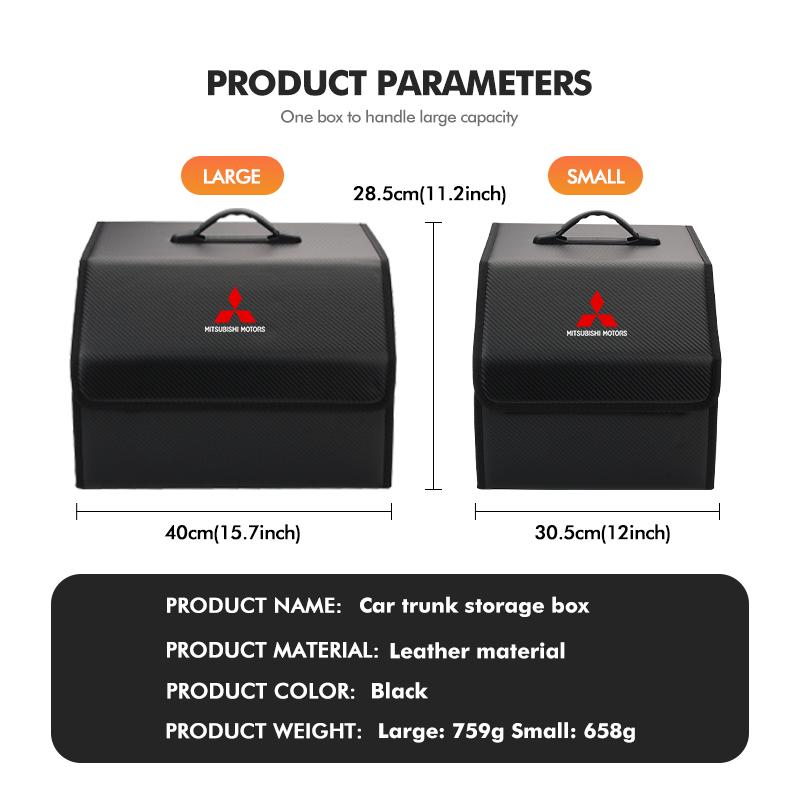 Tragbare Griff Auto Kofferraum Aufbewahrungstasche Wasserdicht PU-Leder Für Mitsubishi Outlander Lancer L200 ASX Pajero Grandis Eclipse