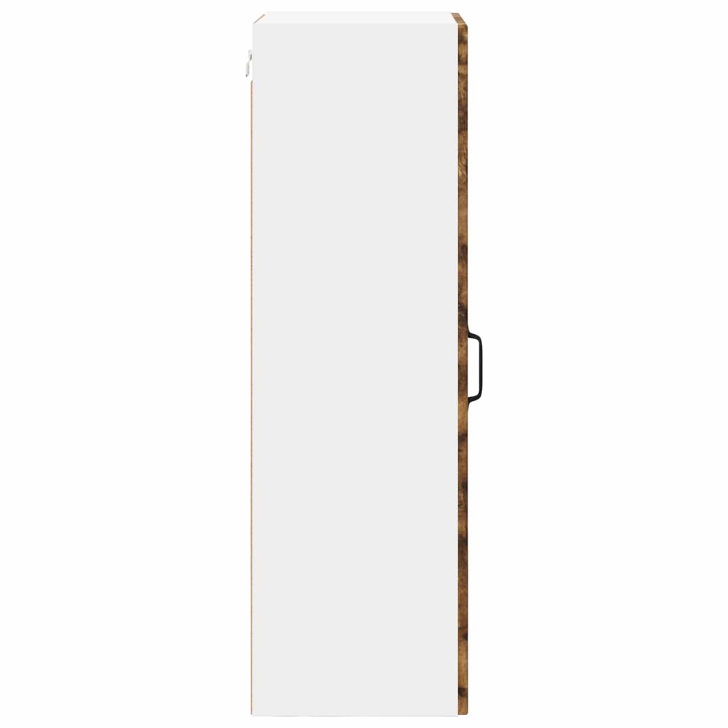 Wall Mounted Glass Cabinet LUCCA Smoked Oak 40 x 31 x 100 cm
