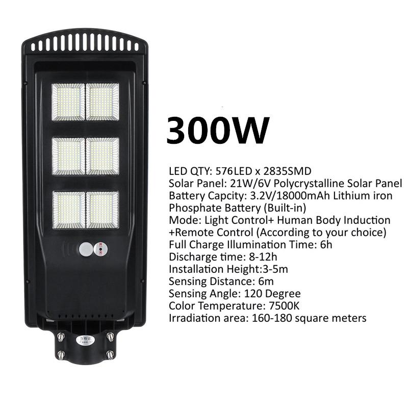 140W 180W 80W Solar Street Light PIR Motion Sensor LED Outdoor Garden Wall Lamp 7500K with Remote Controller