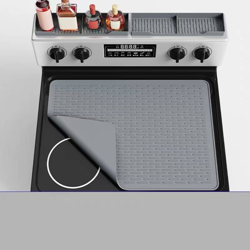 Silicone Stove Mat With Water Drainage For Kitchen Countertop Protection