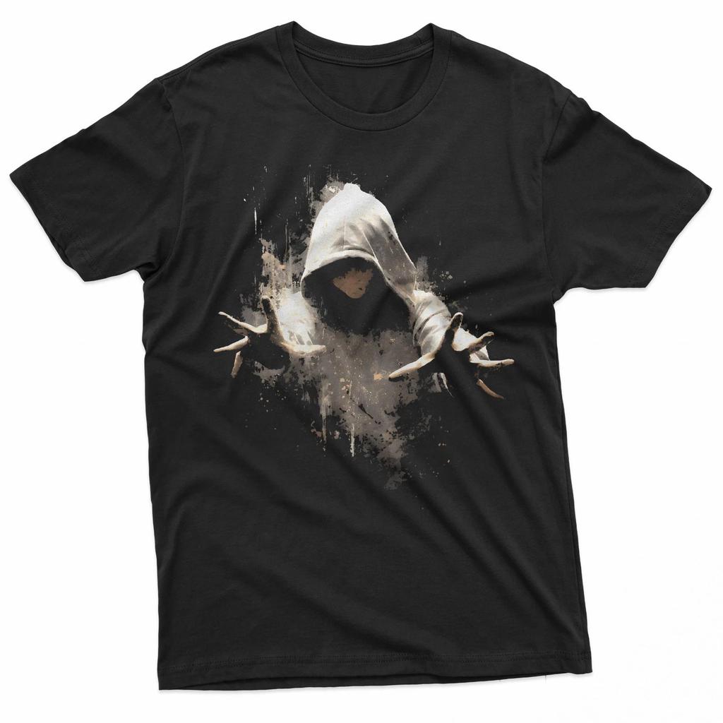 Dark Hooded Figure Shadow Grunge Abstract Art T-Shirt