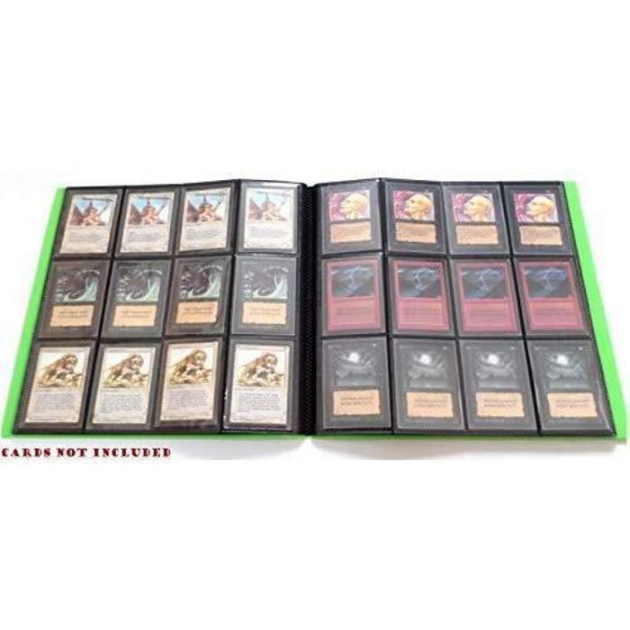 docsmagic.de pro-player 24-pocket playset album light green - 480 card binder - mtg - pkm - ygo - classeur pour jeu de cartes vert