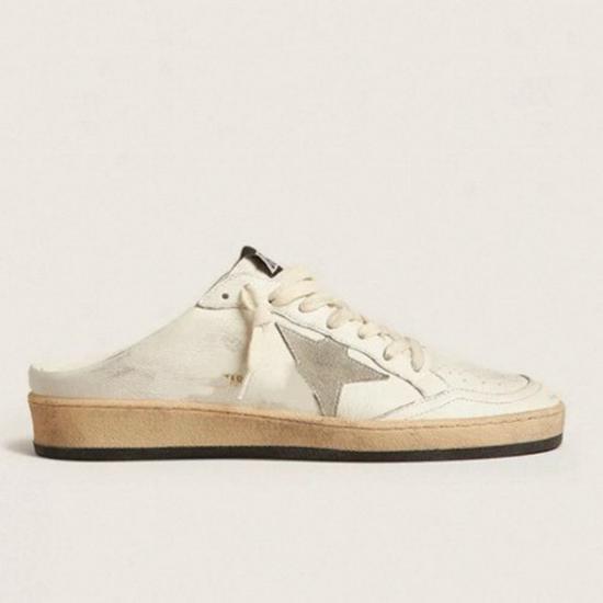 Sandali Donna Vintage 2024 Stella Pelle di Mucca Sporca - Versatili con Tacco Mezzo Aperto e Rialzo Interno