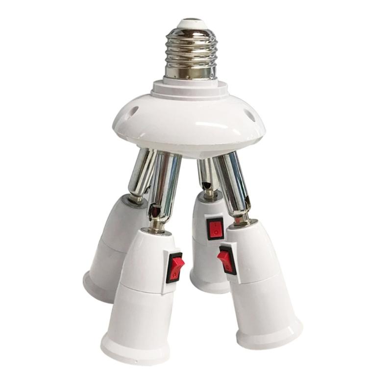 360 Grad verstellbarer 2/3/4/5 in 1 E27 Splitter Steckdosenadapter E27 Standard LED-Birnen verstellbar für Büroflur