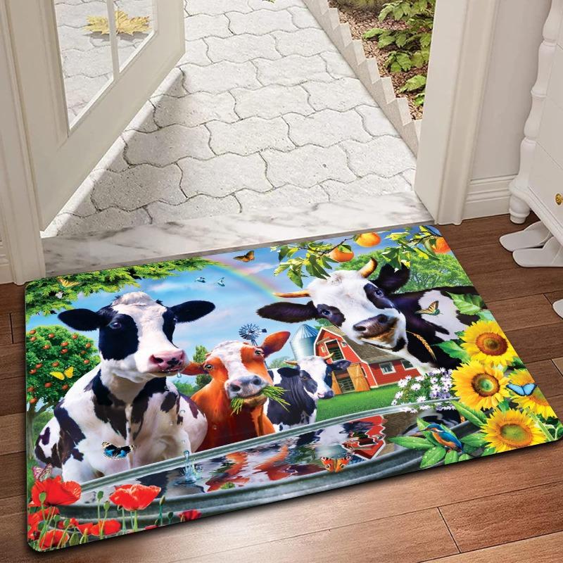 Kuh Kieselgur Fußmatte Eingangstürmatte Badezimmerbodenmatte Waschmaschinen Staubschutzpad Etikett