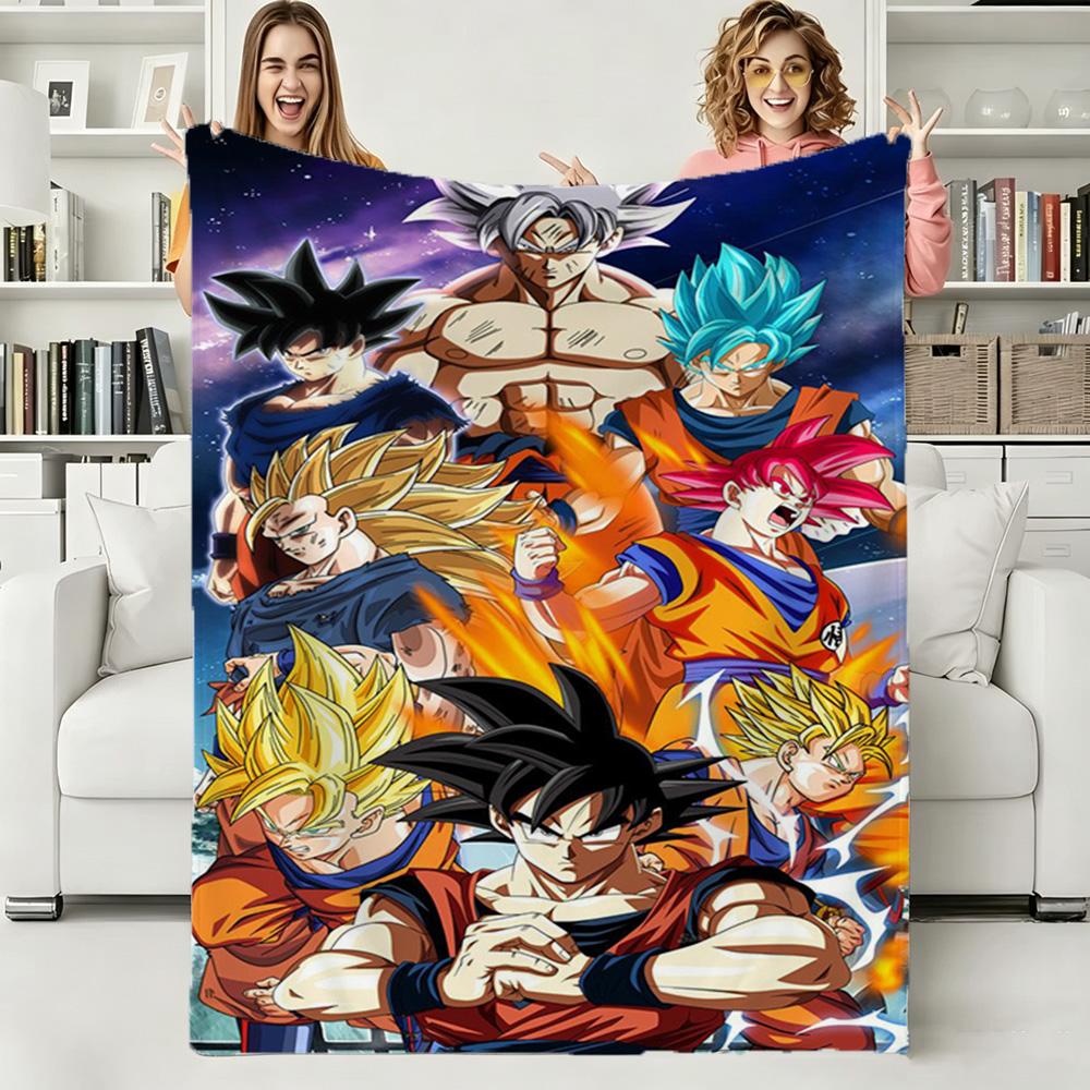 D-Dragon Ball Goku Super Z Soft Warm Flannel Blanket Art For Bedroom Wall Living Room Decor Bed Picnic Office for Birthday Gifts