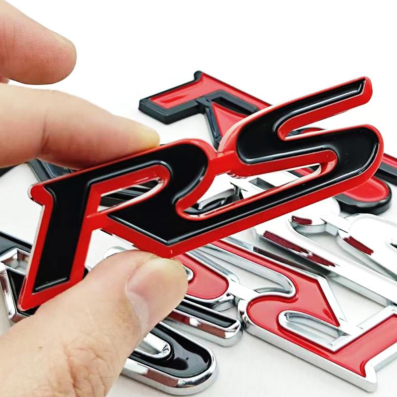 3D ABS Car Letters Logo RS Badge Rear Trunk Sticker Fender Side Emblem For Honda Civic City Fit Shuttle Jazz Car Acceessories