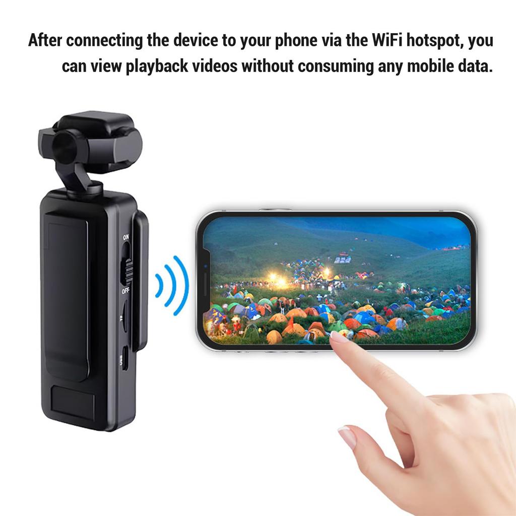 Elprico 1080p Vlog Camera with 270° Rotating Lens, Digital Stabilization, 1.53" Screen, Multi-Mount Camcorder for Outdoor Video