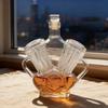 Clear Glass Engine Bottle with Motor Shape for Cabinet Display, Table Pouring, Collector Shelf Placement, and Liquor Service Presentation