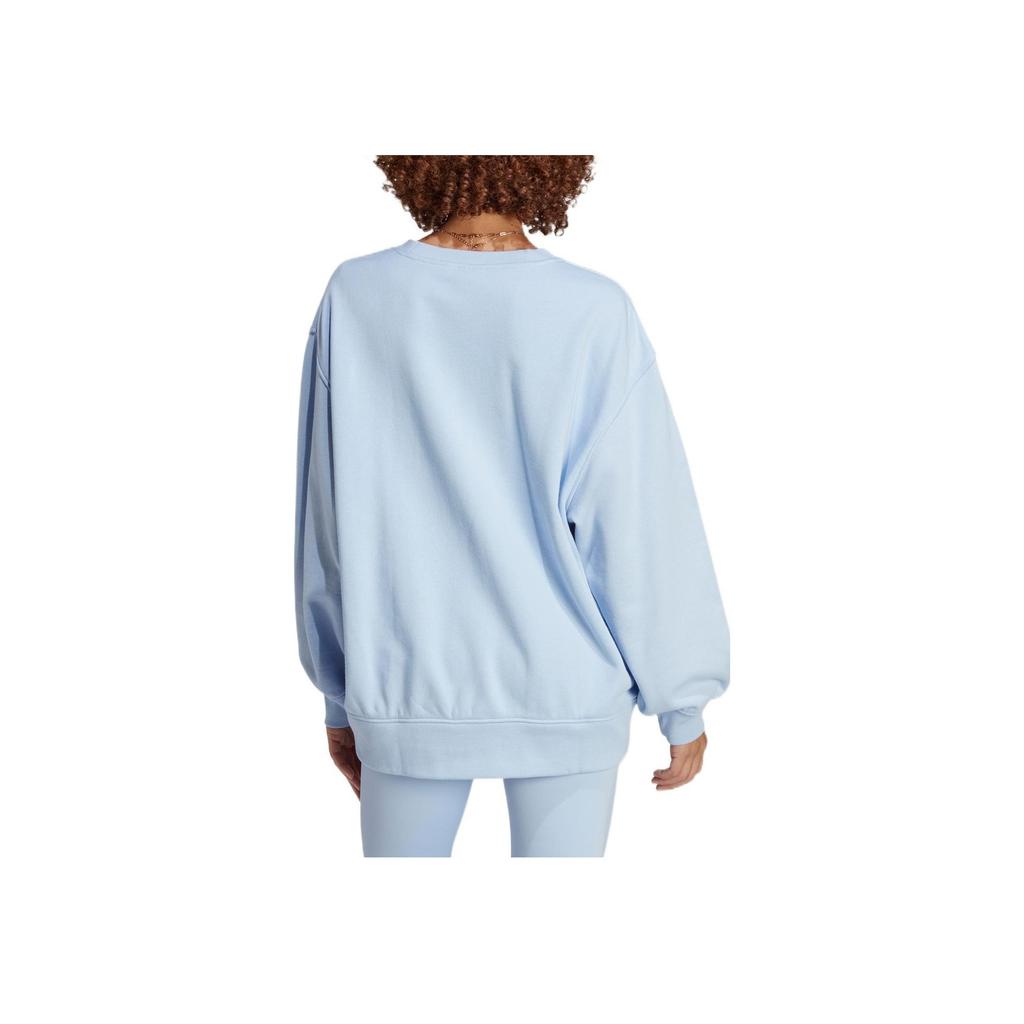 Adidas Originals Clover Logo Print Sweatshirt Women Sweatshirt Light-Pink Blue IC4976