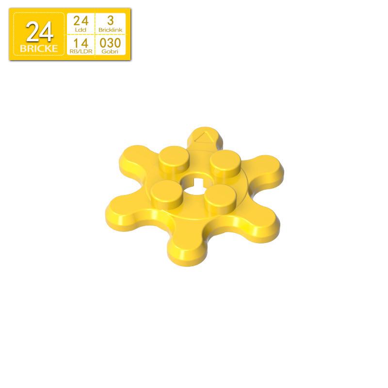 BRICKE 35442 2x2 Gear Turntable Plate, LEGO-Compatible Loose Building Blocks 50 pcs жёлтый