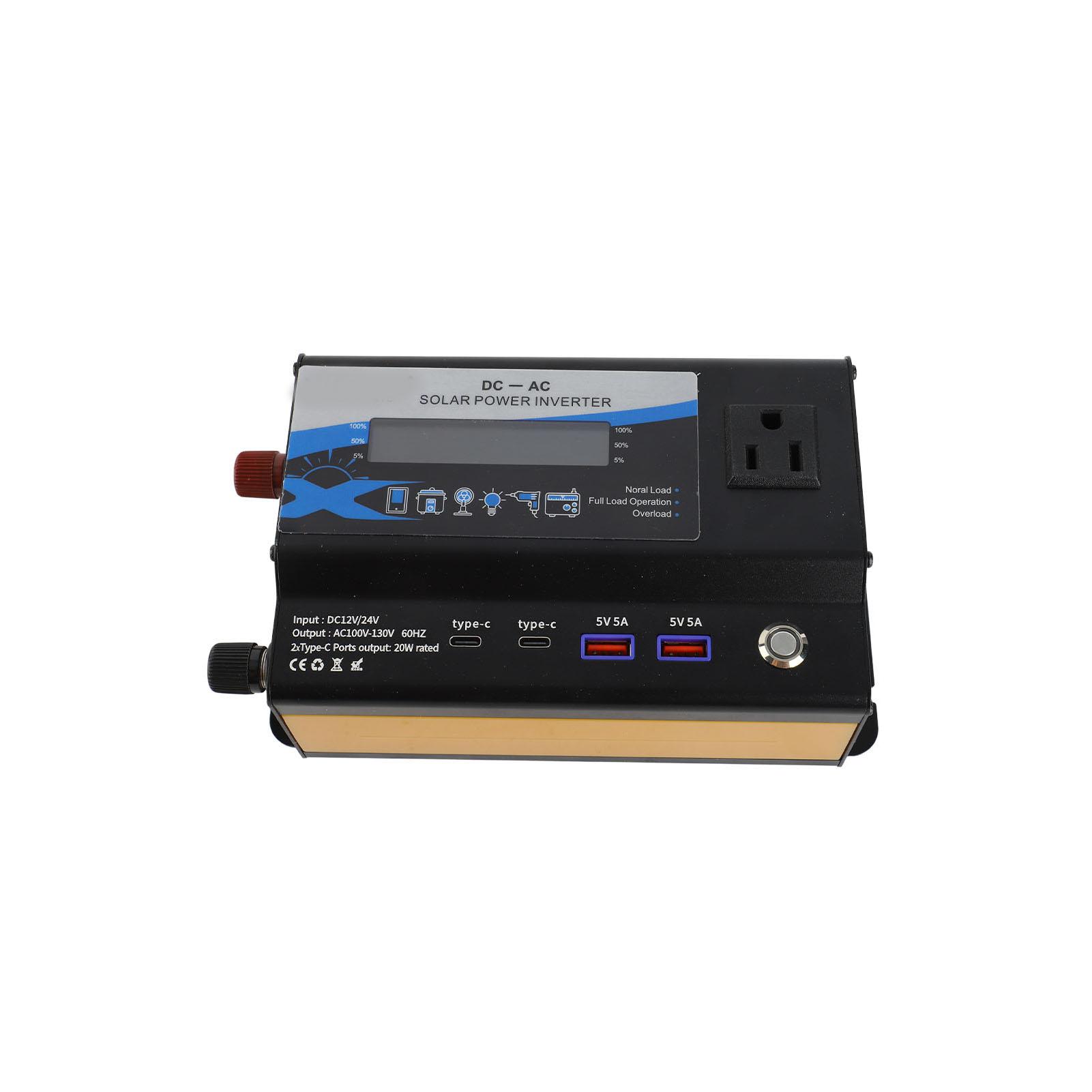 

Автомобильный инвертор мощностью 3000 Вт со светодиодной подсветкой, 2 USB-порта, 2 порта Type C для зарядки, преобразователь мощности автомобиля