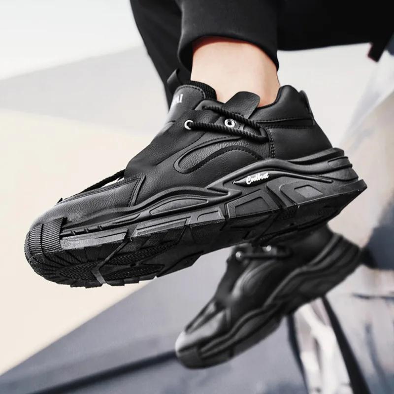 Mode Luxus Herren Sneaker Plateau Schuhe für Herren Trend Designer Schnürschuhe Laufschuhe Erhöhte Herren Sneaker All-Match Lederschuhe Mann
